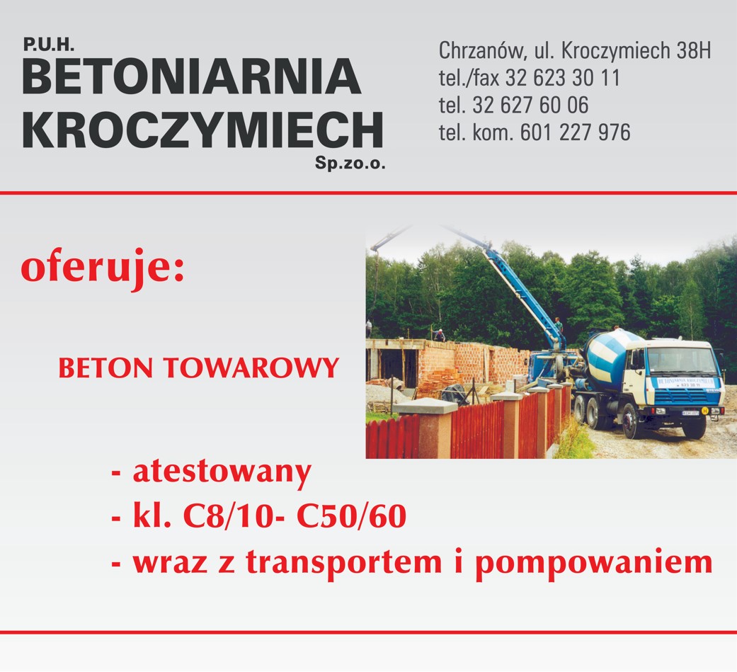 "BETONIARNIA KROCZYMIECH" Sp. z o.o. - betoniarnia LIBIĄŻ beton LIBIĄŻ